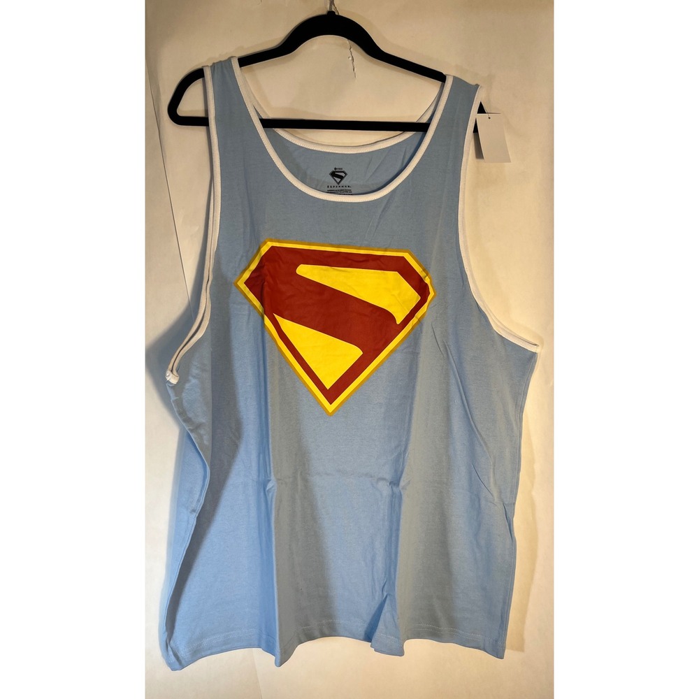 Superman The Shield Tank Top Light‎ Blue Size 3XL 54-56